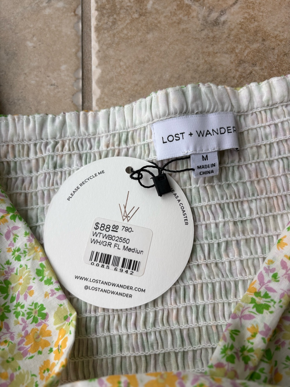 Lost + Wander Floral Wrap Crop Top $88 Medium NWT Puff Sleeve Boho M - Picture 5 of 14